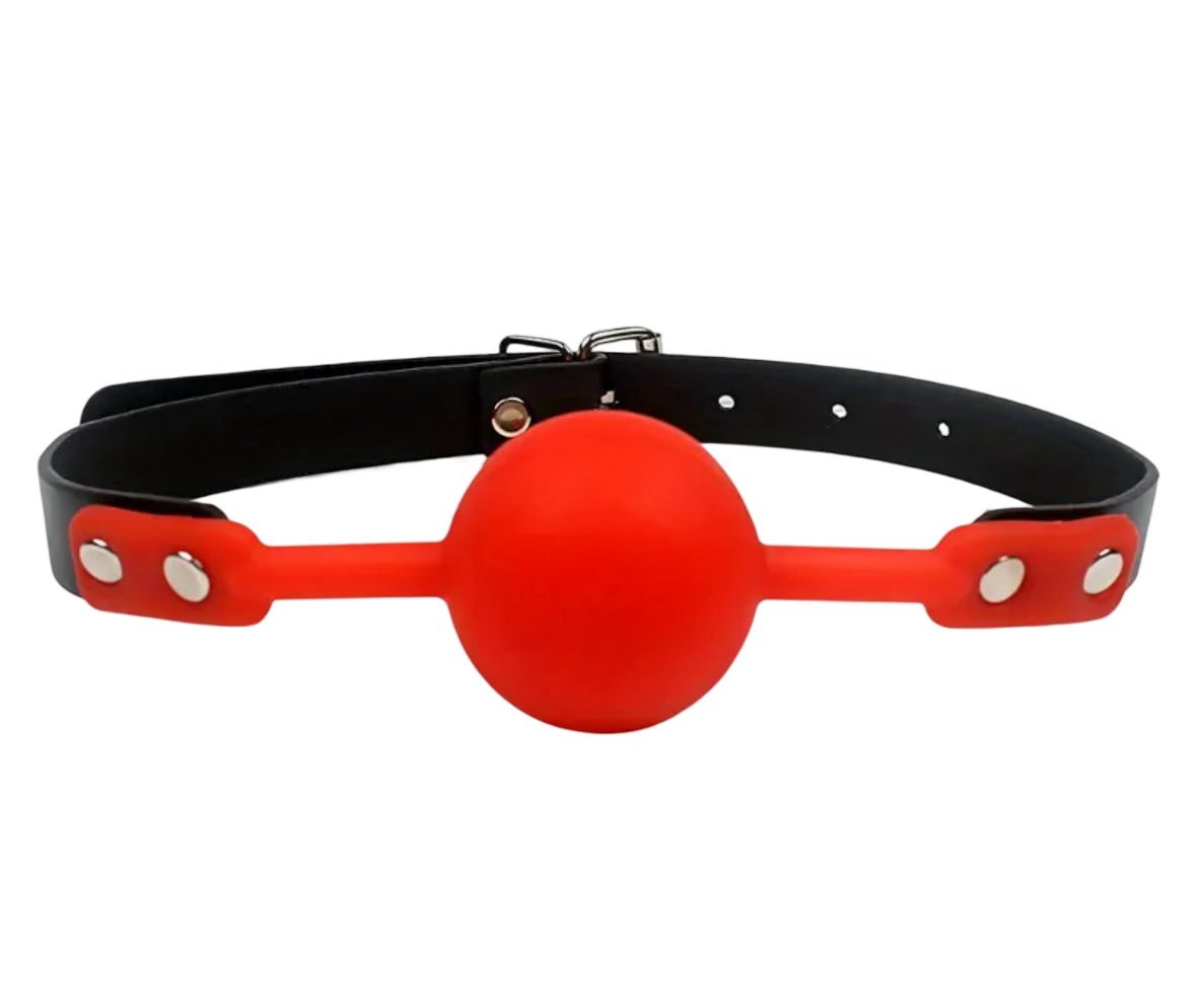 Rode Ball Gag met Kunstlederen Band