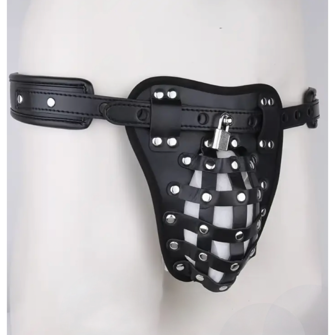 Luxe Lederen Chastity String voor Mannen – Perfect BDSM Speeltje