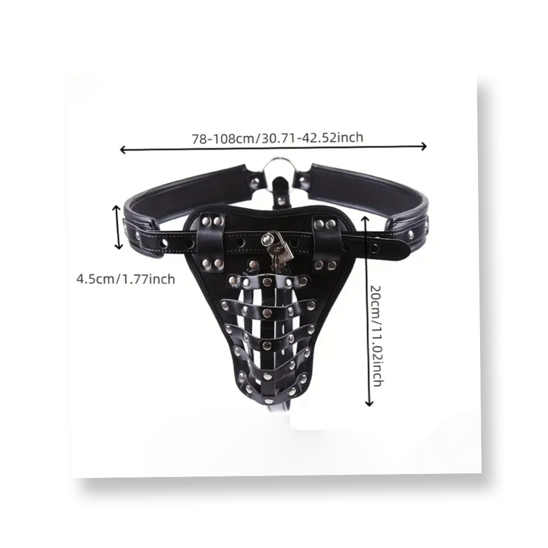 Luxe Lederen Chastity String voor Mannen – Perfect BDSM Speeltje